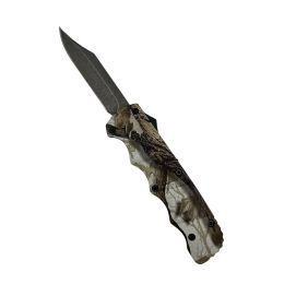 5" Light Brown Camo OTF Knife with Stonewash Blade (Color: Light Brown)